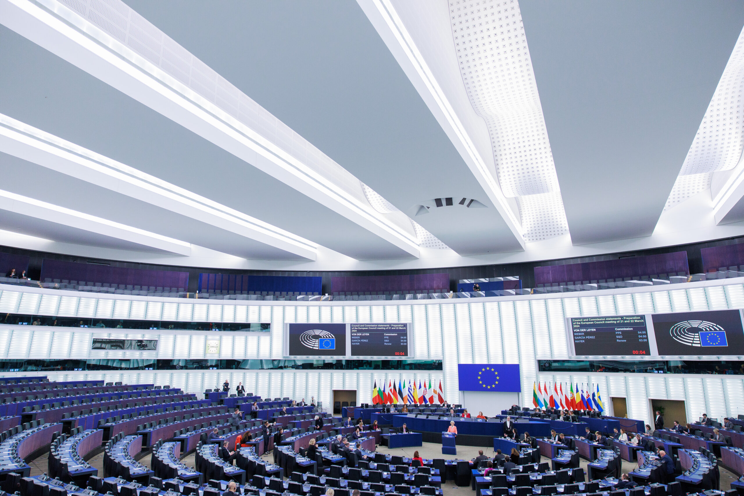 Plenární zasedání Evropského parlamentu.