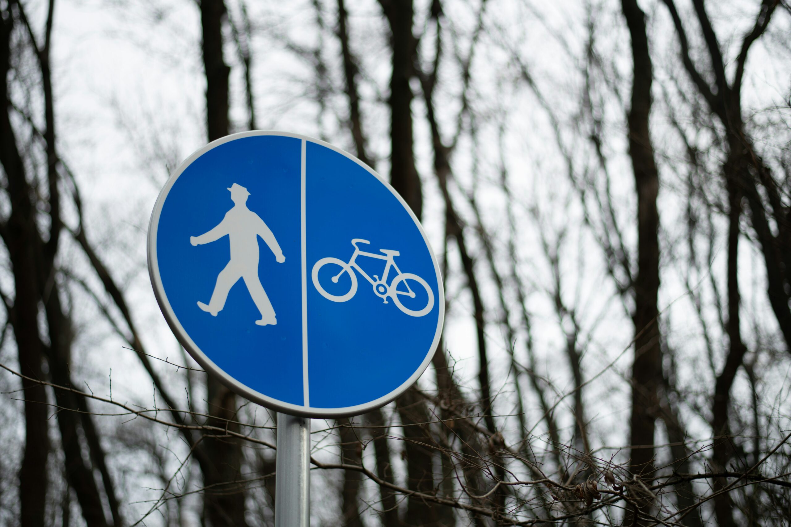 Dopravní značka upozorňující na chodce a cyklisty.