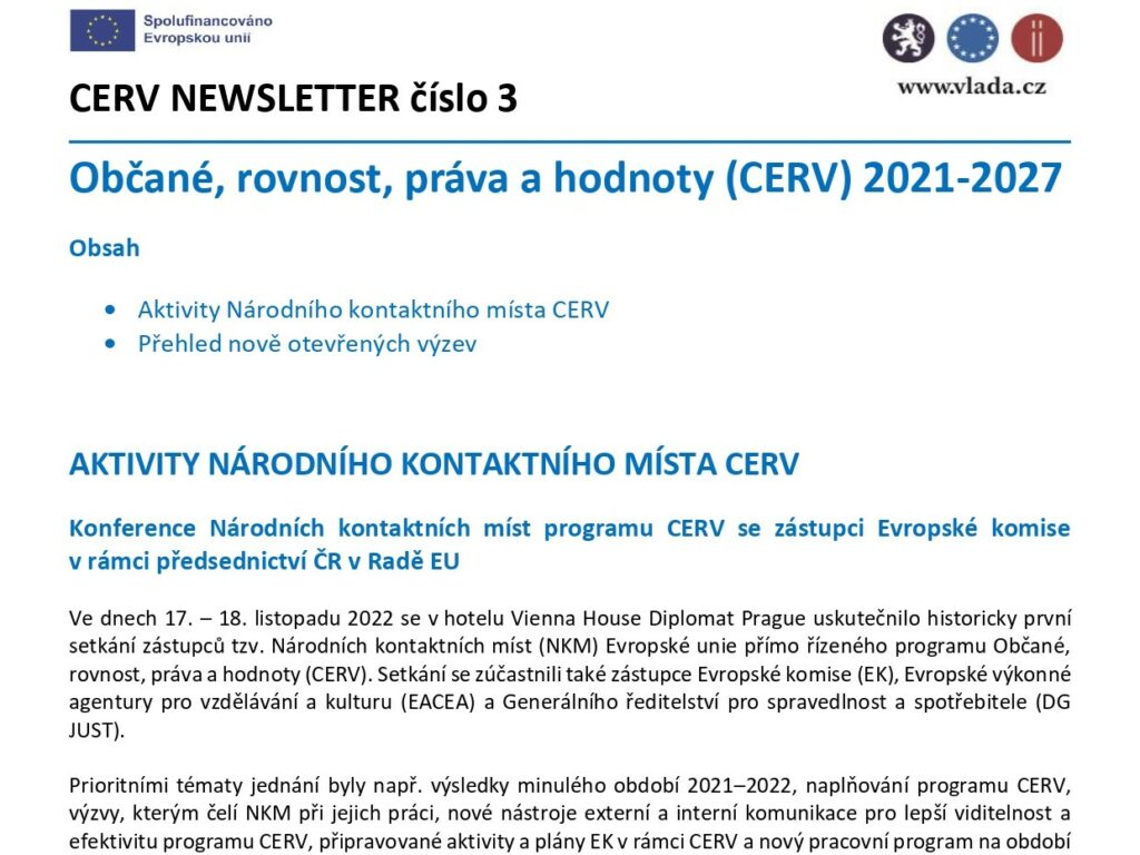 3. vydání newsletteru