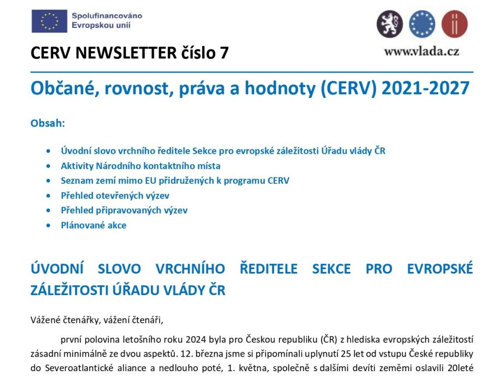 7. vydání newsletteru